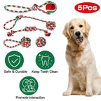 5-Pieces: Christmas Dog Rope Chew Toys