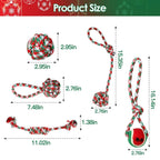 5-Pieces: Christmas Dog Rope Chew Toys