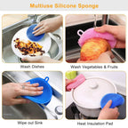 5-Pieces: Kitchen Cleaning Silicone Scrubber