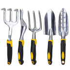 5-Pieces Set: Heavy Duty Garden Tool Set with Non-Slip Handle