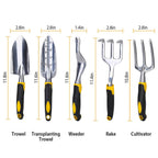 5-Pieces Set: Heavy Duty Garden Tool Set with Non-Slip Handle