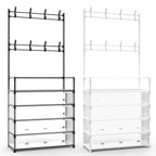 5-Tier Dustproof Entryway Hall Tree Coat and Shoe Rack