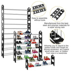 50-Pair Shoe Rack Storage Organizer 10-Tier Portable Wardrobe Tower