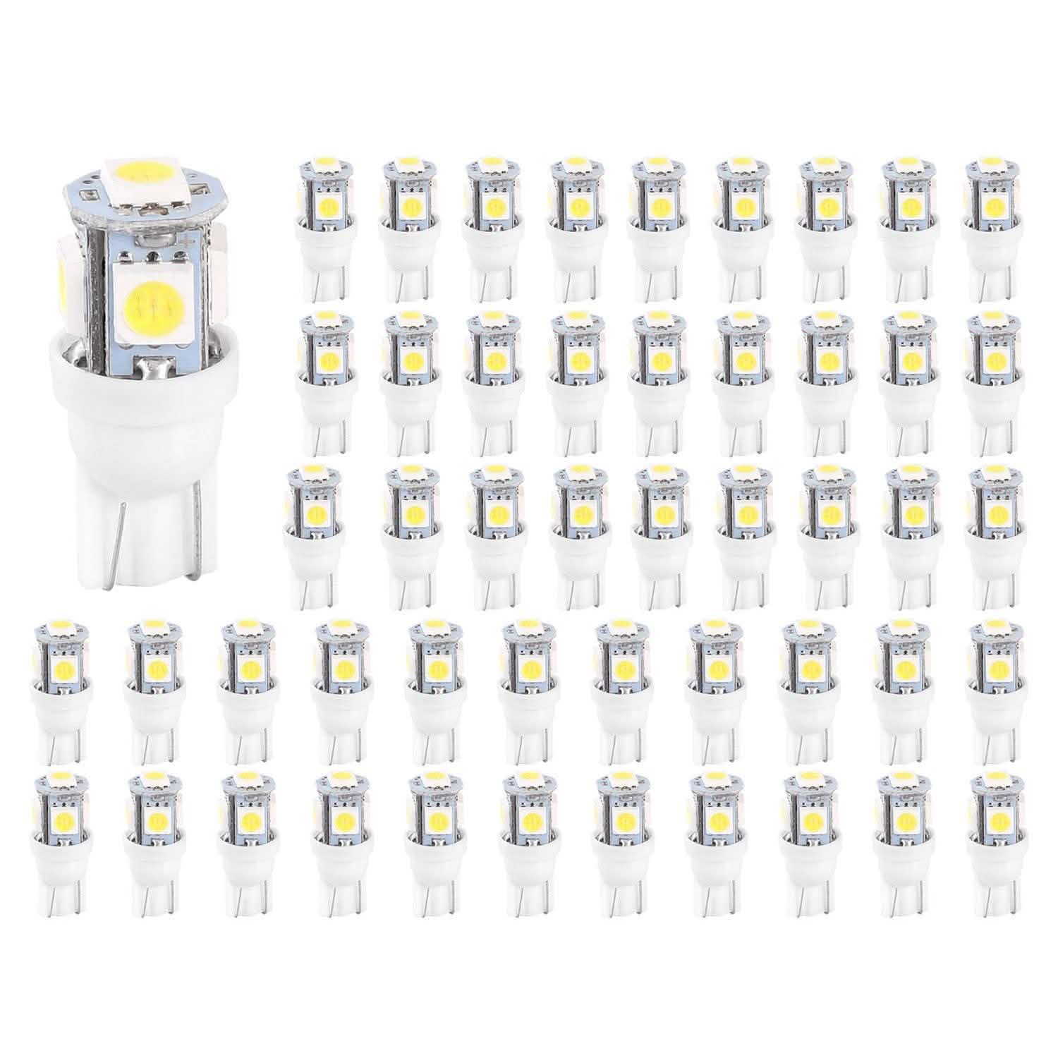 50-Piece: LED Car Light Bulbs
