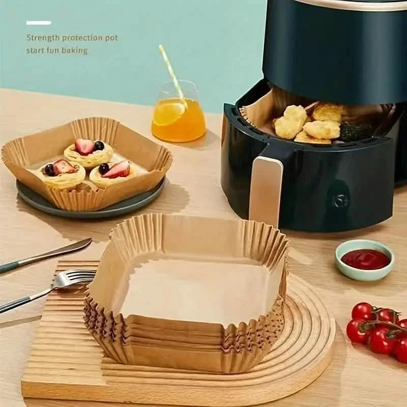 50-Pieces: Disposable Paper Liners For Air Fryer Suitable For 2 - 8 Quarts