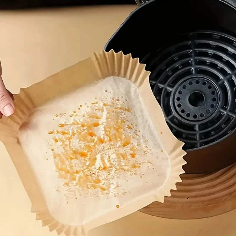 50-Pieces: Disposable Paper Liners For Air Fryer Suitable For 2 - 8 Quarts
