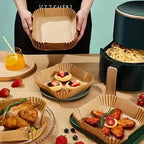 50-Pieces: Disposable Paper Liners For Air Fryer Suitable For 2 - 8 Quarts