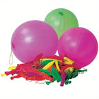 50-Pieces: Vibrant Punch Balloons Set - Heavy-Duty, Rubber-Banded, and Long-Lasting
