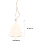 50-Pieces: Wooden Mini Christmas Tree Small Pendant