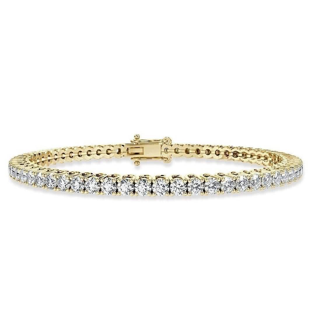 5.00 Ct Top Quality Round Diamond Tennis Bracelet 14K Yellow Gold