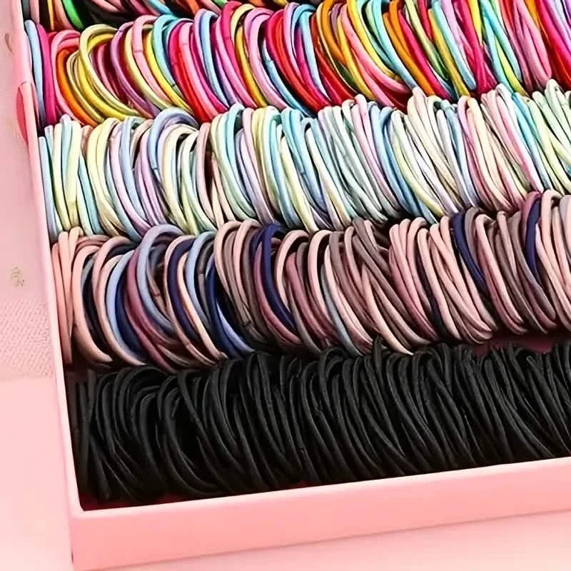 500-Pieces: Cute Elastic Hair Tie Polyester and Spandex Blend