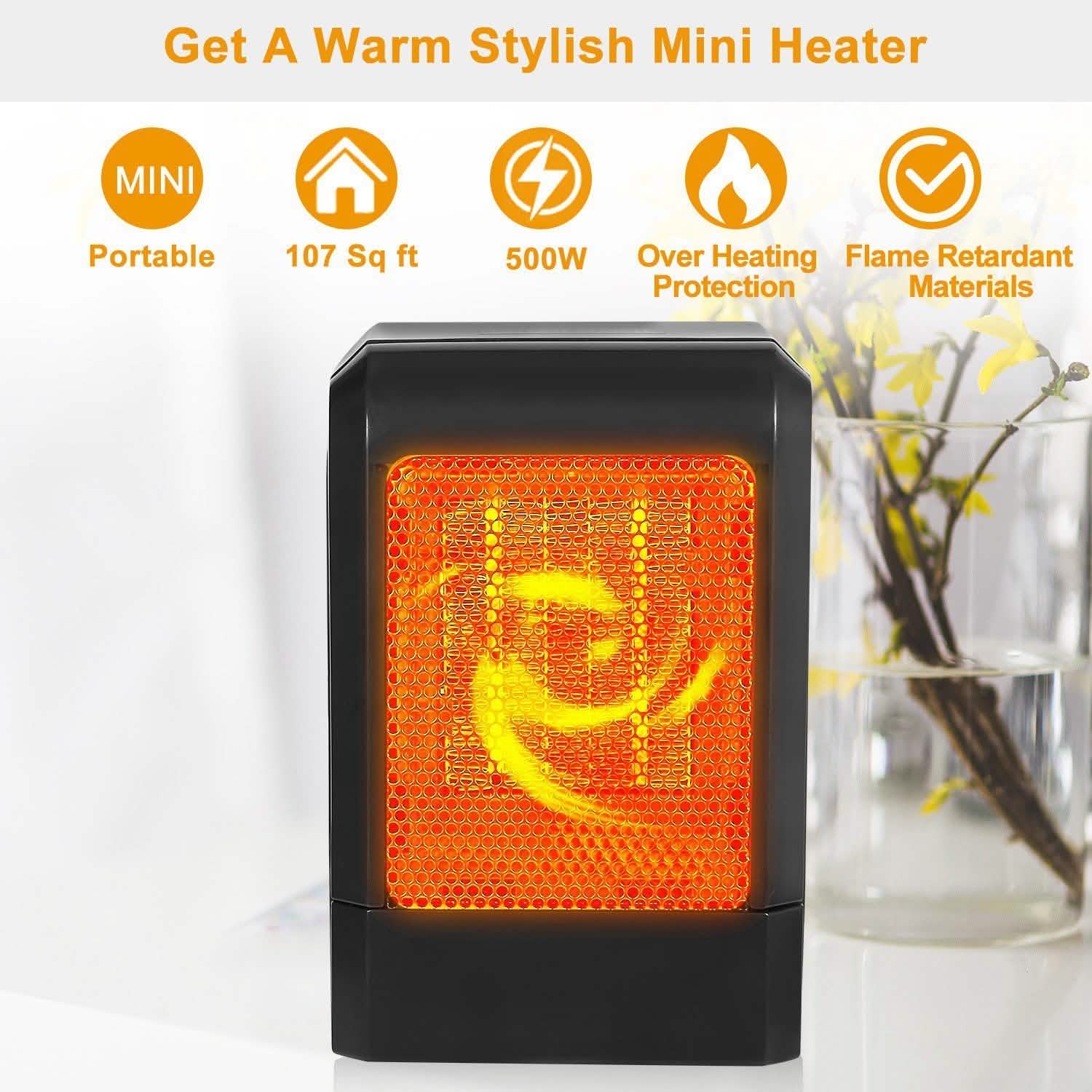 500W Ceramic Portable Electric Heater