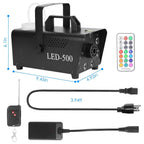 500W Fog Machine 2000CFM Colorful Smoke Machine with 8-Pieces LEDs 5 Lighting Effects 3-Level Brightness