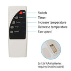 500W Portable Heater Fan Wall Outlet with Remote Control