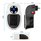 500W Portable Heater Fan Wall Outlet with Remote Control