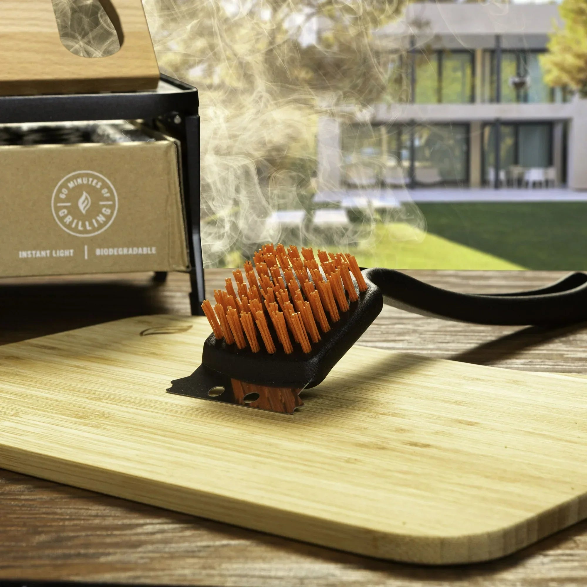 2 Pack Fire & Flavor Nylon Grill Brush for Outdoor Grill Cleaning