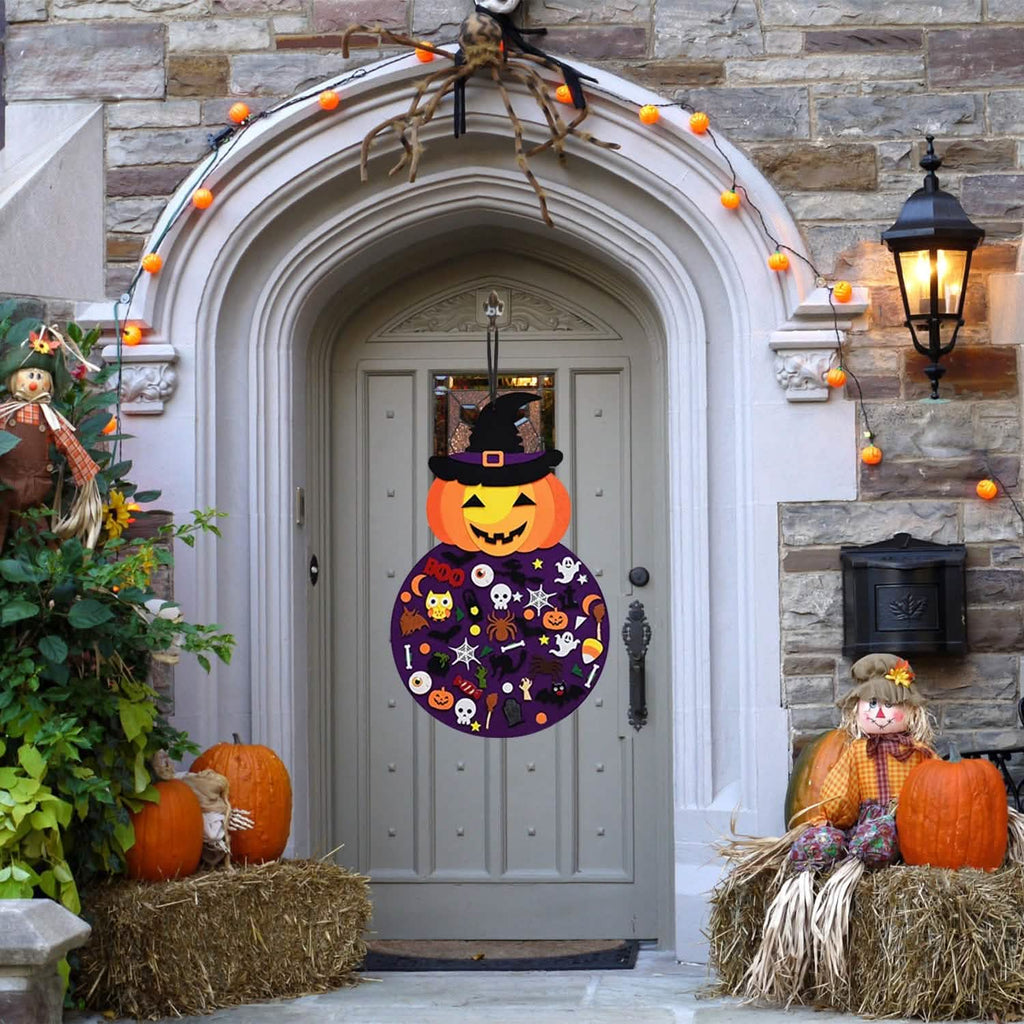 51-Pieces: Felt Pumpkin Witch Hanging Décor