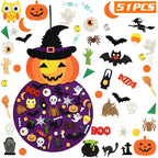 51-Pieces: Felt Pumpkin Witch Hanging Décor