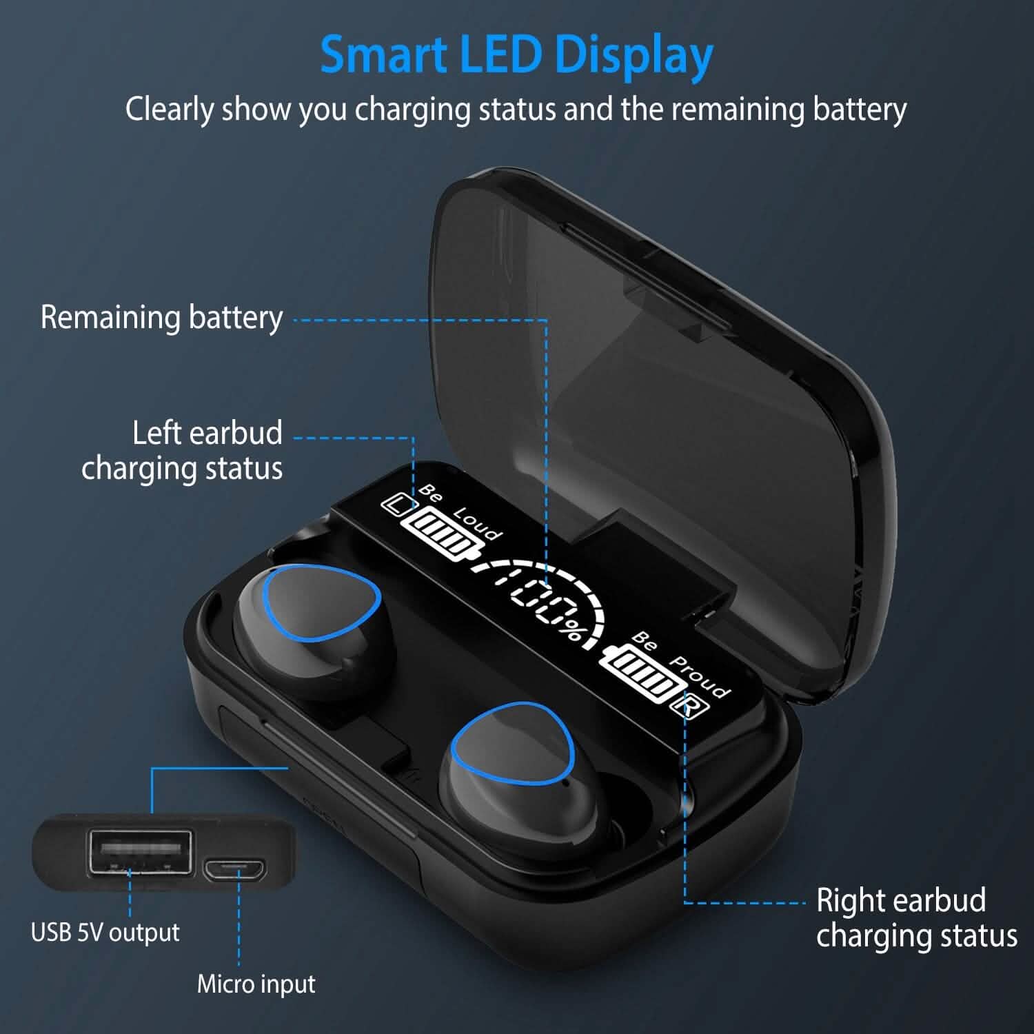 5.1 TWS Wireless Earbuds Touch Control Headphone