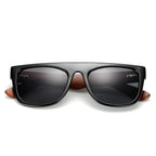 Bamboo Wooden Arms Sunglasses Men Women Black Sunglass
