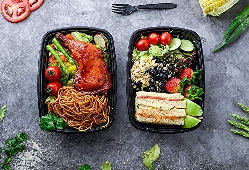 100 Piece: Meal Prep Reusable Containers - BPA-Free - Bento Insulated Lunch Boxes