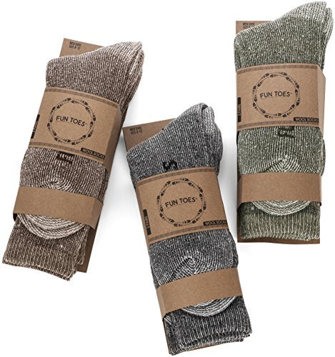 6 Pack: Men's Lightweight Merino Wool Winter Socks