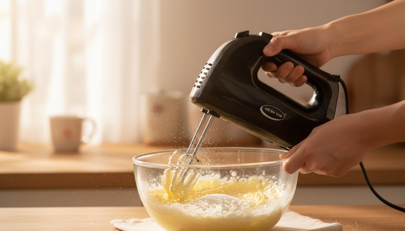 250-Watt 5-Speed Electric Hand Mixer with Whisk Attachment & Traditional Beaters