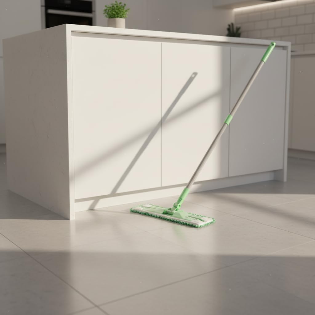 2-in-1 Dry & Wet Sweeper Mop Set with Handle – Reusable Floor Cleaning System for Hardwood, Tile & Laminate