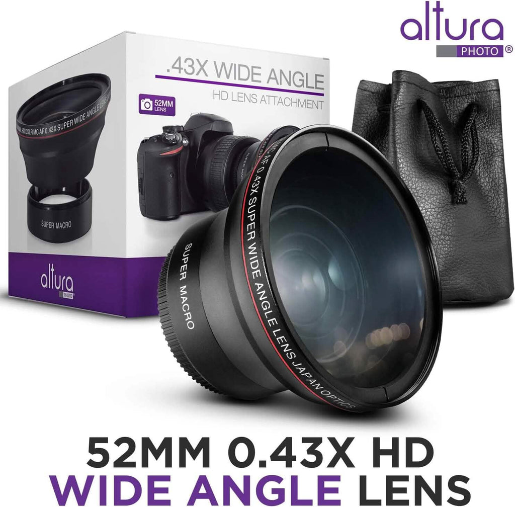 52MM 0.43x Altura Photo Professional HD Wide Angle Lens (w/Macro Portion) for Nikon  (Refurbished)
