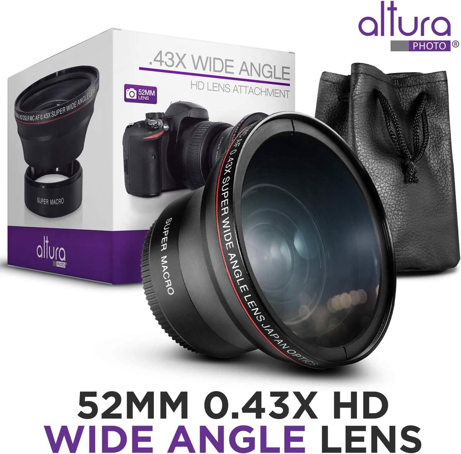 52MM 0.43x Altura Photo Professional HD Wide Angle Lens (w/Macro Portion) for Nikon  (Refurbished)