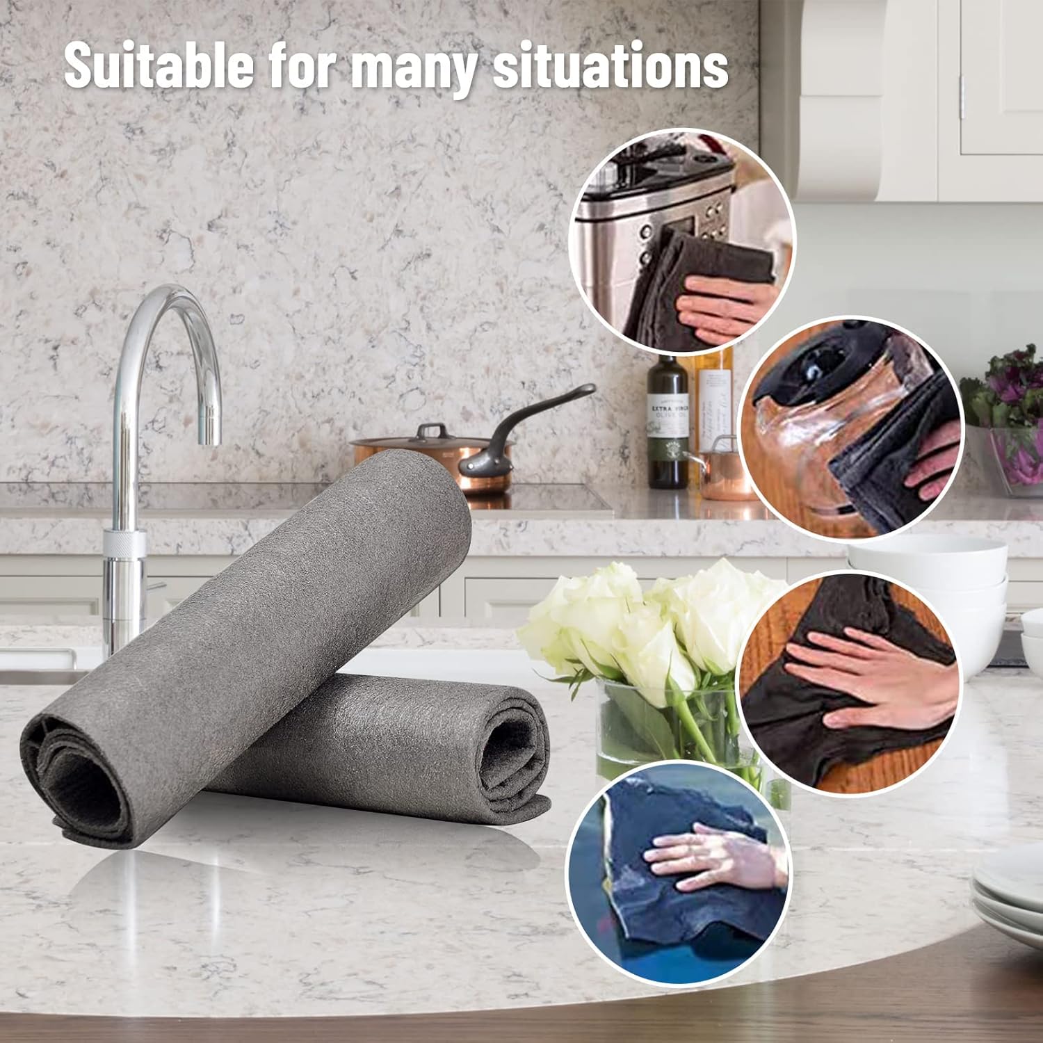 10-Pack Reusable Thickened Microfiber Cleaning Cloths – Streak-Free Magic Wipes for Glass, Windows & Cars