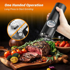 Electric Salt & Pepper Grinder Set – 2 Pack Automatic Spice Mills
