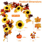 5.6ft Artificial Maple Leaf Garland Hanging Plant Vine
