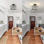 Modern Crystal Semi Flush Mount Ceiling Light | Elegant Decorative Fixture