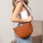 Vivienne Solid Woven Crossbody Sling Bag