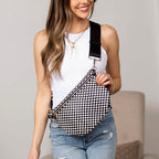 Layla Woven Checkered Crossbody Sling Bag