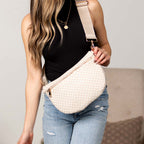 Layla Woven Checkered Crossbody Sling Bag