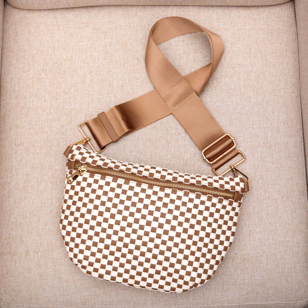 Layla Woven Checkered Crossbody Sling Bag