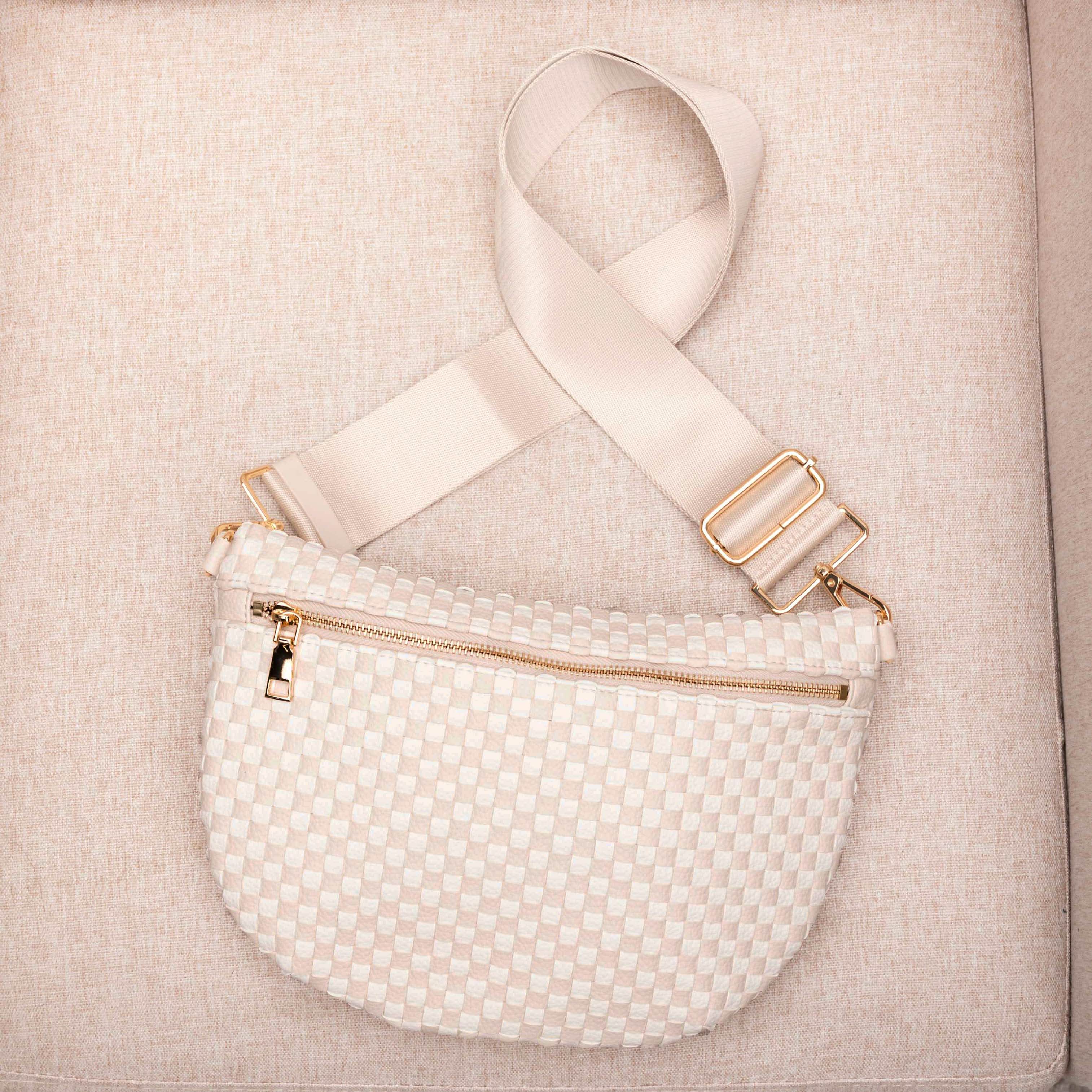 Layla Woven Checkered Crossbody Sling Bag