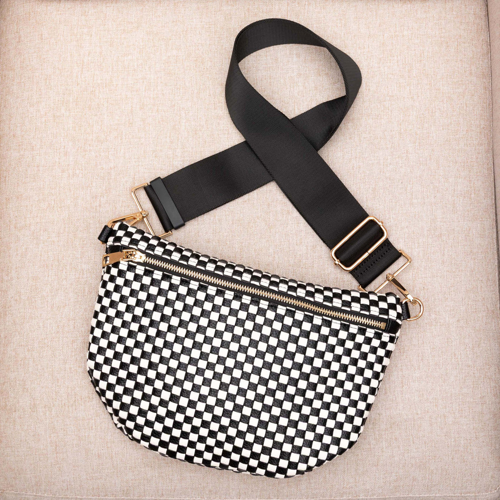 Layla Woven Checkered Crossbody Sling Bag