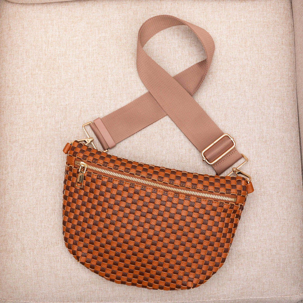 Layla Woven Checkered Crossbody Sling Bag