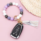 Silicone Monochromatic Key Ring Bracelet
