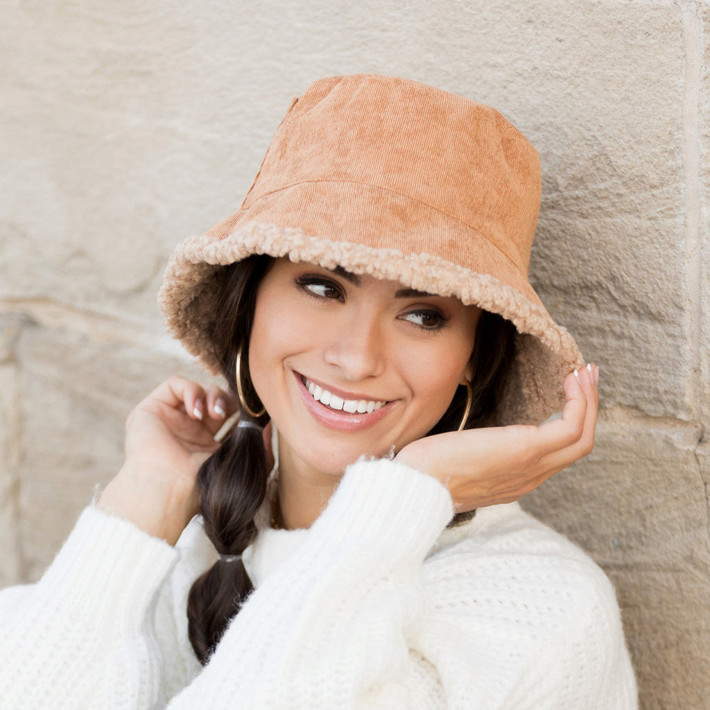 Reversible Sherpa Boucle Bucket Hat