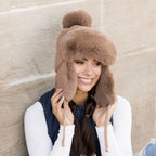Ribbed Pom Trapper Hat