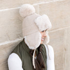 Ribbed Pom Trapper Hat