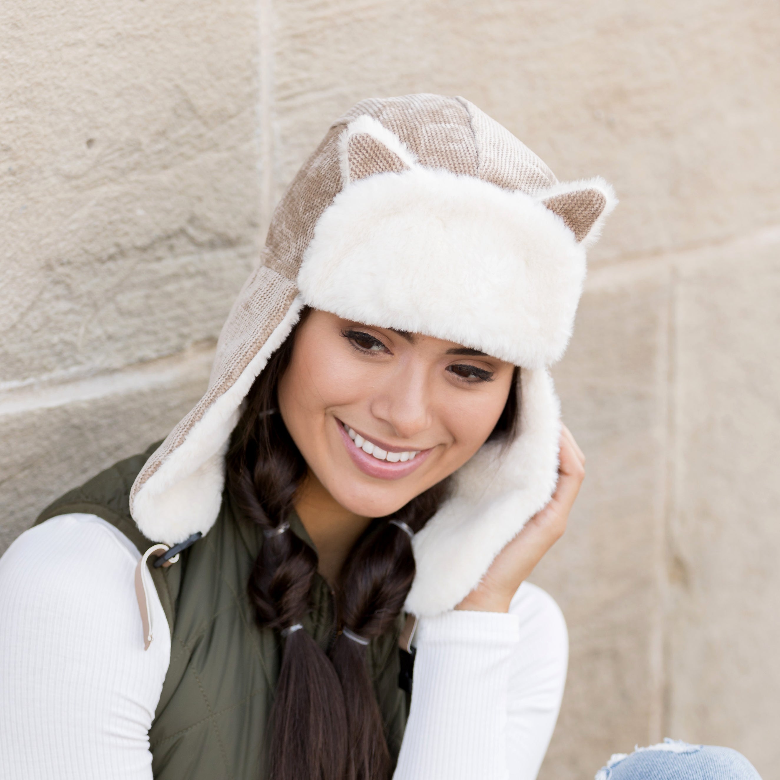 Kitten Ear Trapper Hat