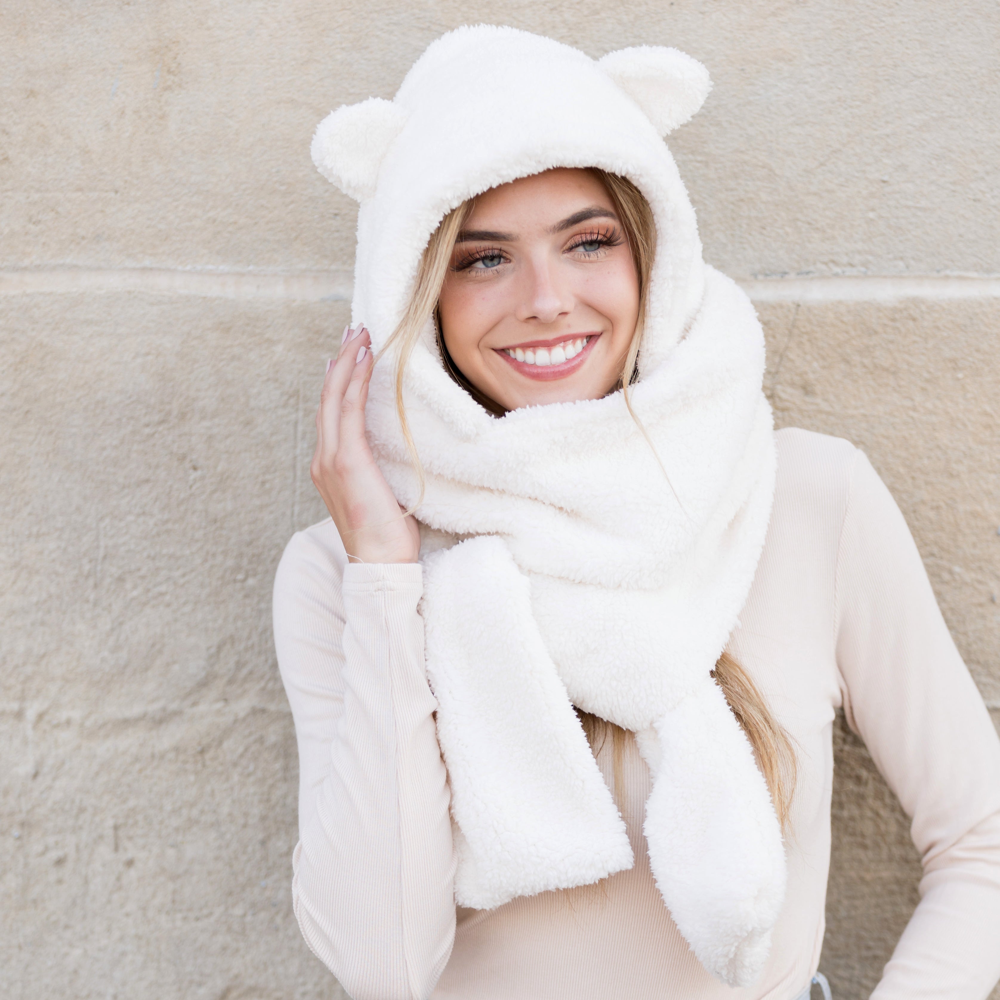 Teddy Bear Hooded Scarf