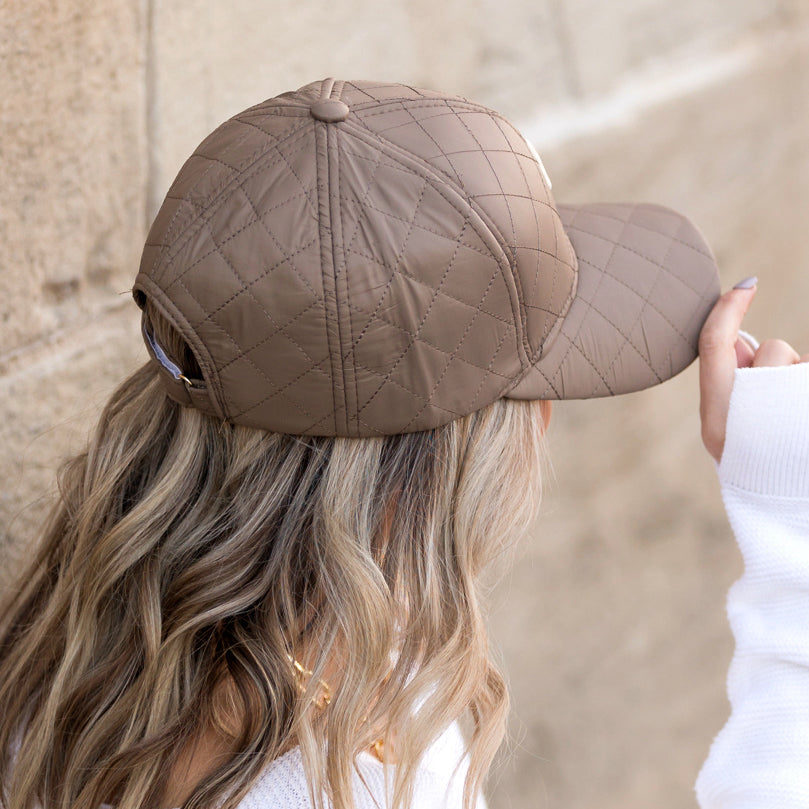 Quilted Puffer Ball Cap