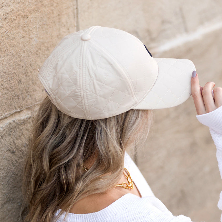 Quilted Puffer Ball Cap