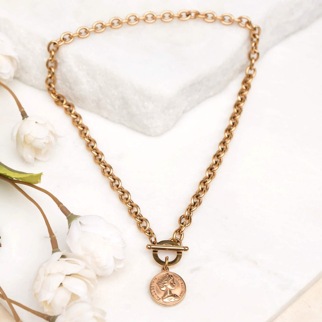 Coin Accent Chain Necklace